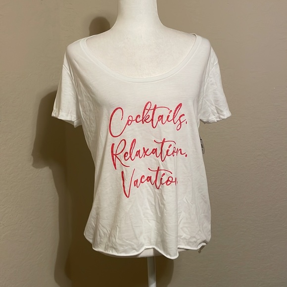 Cocktails, Relaxation, Vacation Tee - NWT -size XL; runs small -mannequin size 6 - Picture 4 of 6